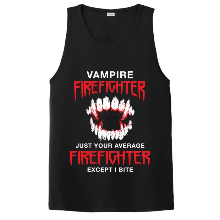 Vampire Firefighter Halloween Fire Scary Fire Marshal Gift Performance Tank