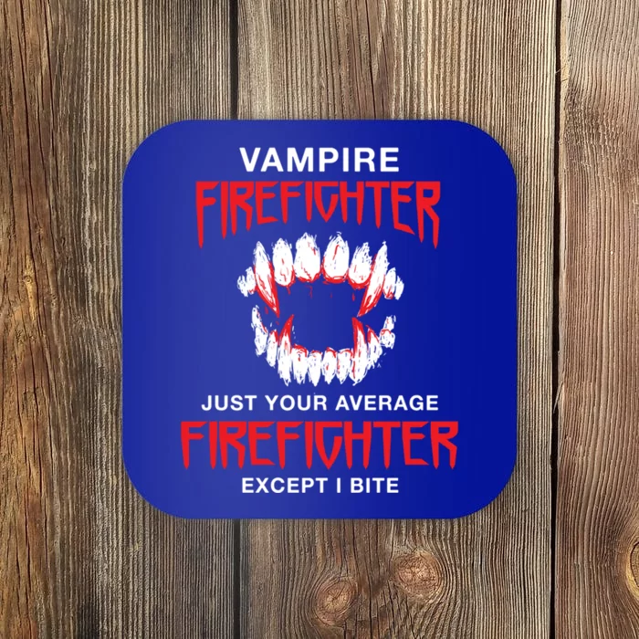 Vampire Firefighter Halloween Fire Scary Fire Marshal Gift Coaster