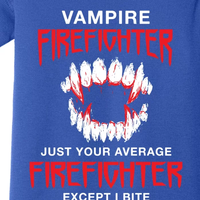 Vampire Firefighter Halloween Fire Scary Fire Marshal Gift Baby Bodysuit