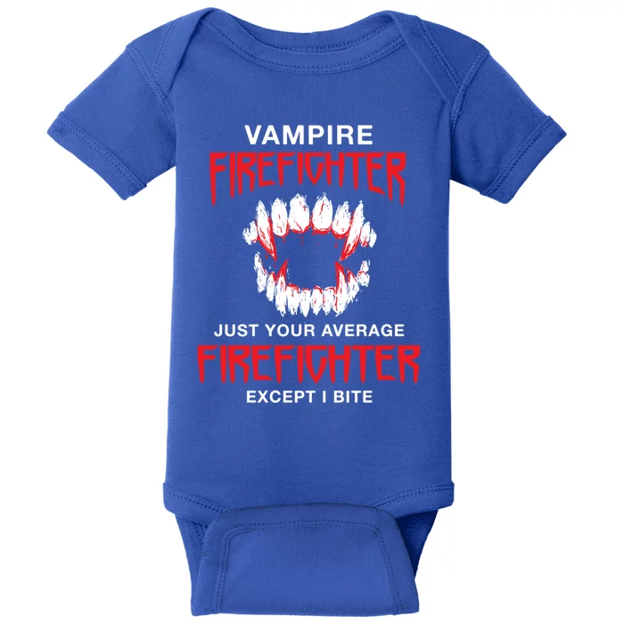 Vampire Firefighter Halloween Fire Scary Fire Marshal Gift Baby Bodysuit