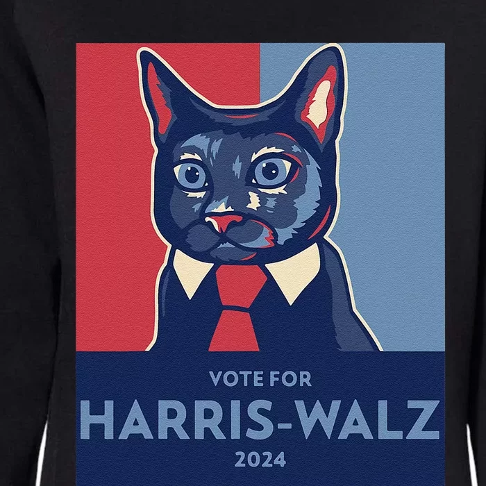 Vote For Harris Waltz 2024 Election Funny Cat Womens California Wash Sweatshirt