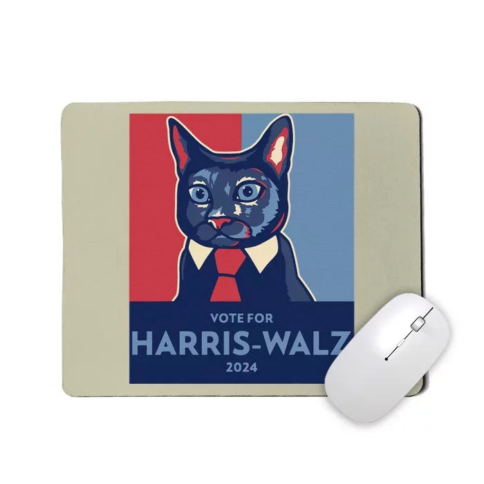 Vote For Harris Waltz 2024 Election Funny Cat Mousepad