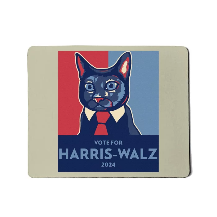 Vote For Harris Waltz 2024 Election Funny Cat Mousepad