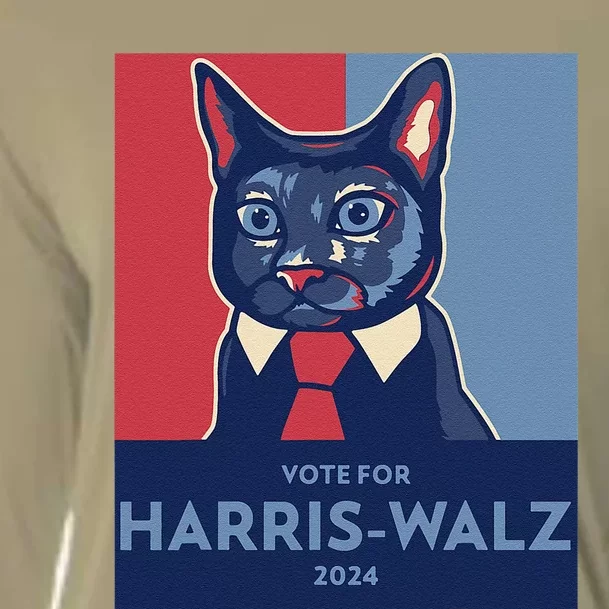 Vote For Harris Waltz 2024 Election Funny Cat Cooling Performance Long Sleeve Crew