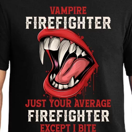 Vampire Firefighter Halloween Fire Scary Fire Marshal Gift Pajama Set