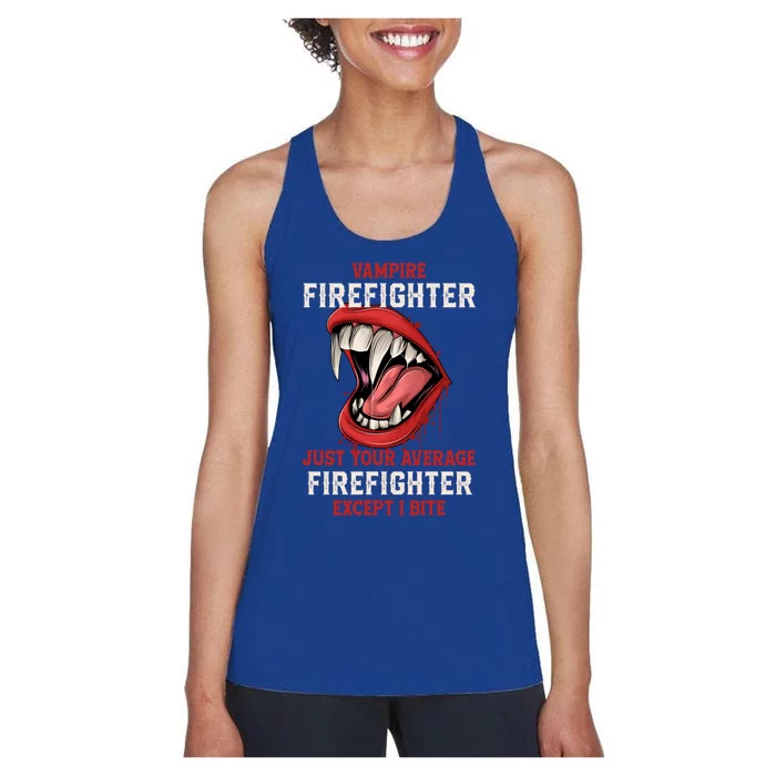 Vampire Firefighter Halloween Fire Scary Fire Marshal Gift Women's Racerback Tank