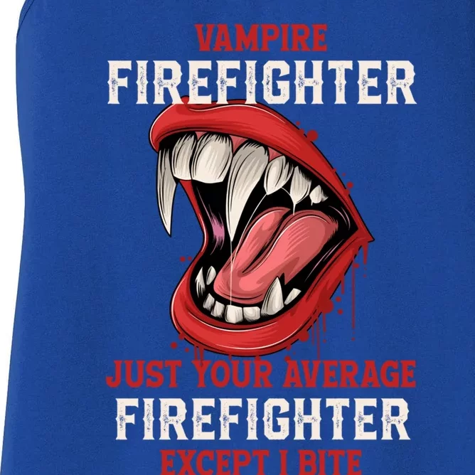 Vampire Firefighter Halloween Fire Scary Fire Marshal Gift Women's Racerback Tank