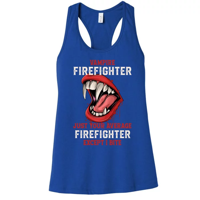 Vampire Firefighter Halloween Fire Scary Fire Marshal Gift Women's Racerback Tank