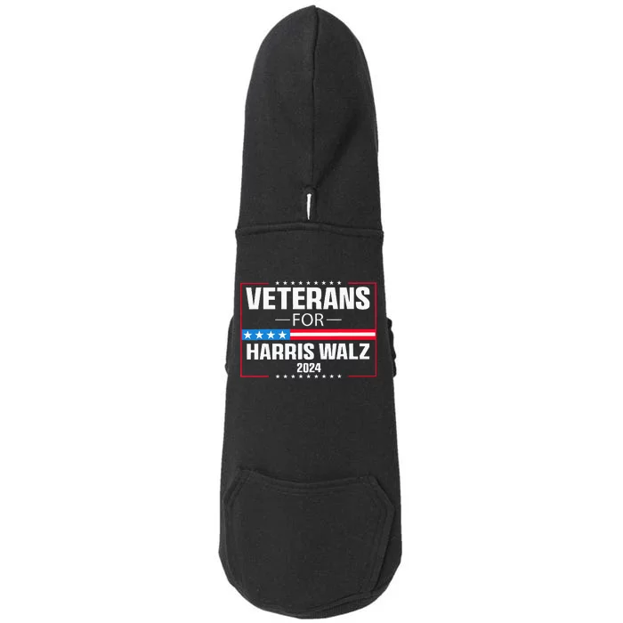 Veterans For Harris Walz 2024 Doggie 3-End Fleece Hoodie