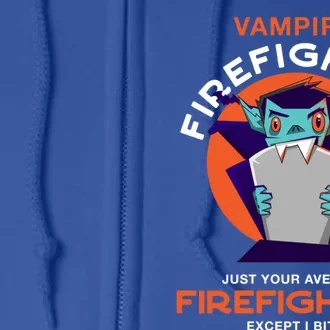 Vampire Firefighter Halloween Fire Scary Fire Marshal Great Gift Full Zip Hoodie