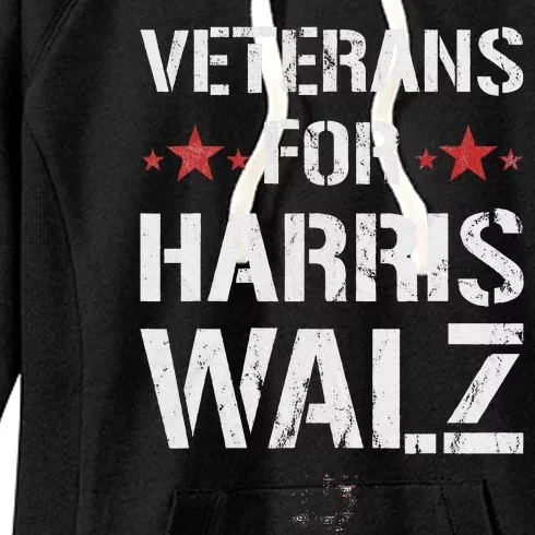 Veterans For Harris 2024 Kamala Harris Tim Walz Veteran Usa Women's Fleece Hoodie