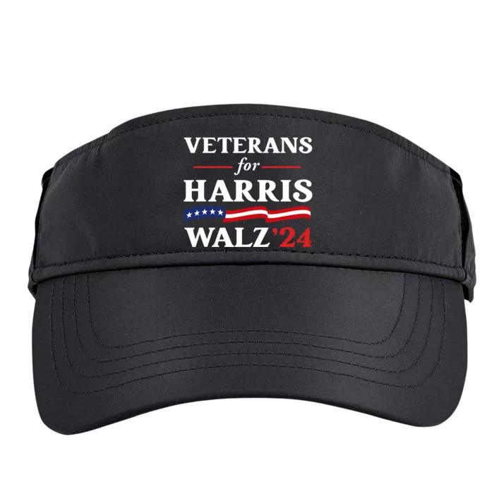 Veterans For Harris Walz 2024 Vote Tim Walz Kamala Harris Adult Drive Performance Visor