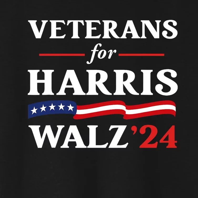 Veterans For Harris Walz 2024 Vote Tim Walz Kamala Harris Women's Crop Top Tee