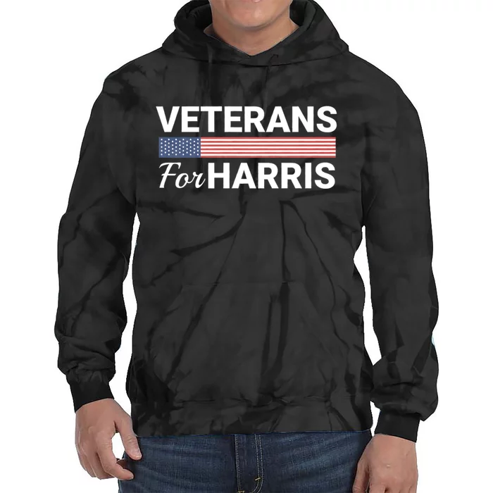 Veterans For Harris 2024 Military Vets Kamala Harris Tie Dye Hoodie