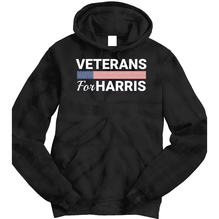 Veterans For Harris 2024 Military Vets Kamala Harris Tie Dye Hoodie