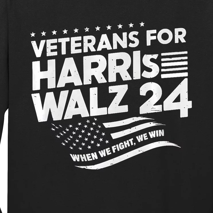 Veterans For Harris Walz 2024 Vote Blue Democrat Long Sleeve Shirt