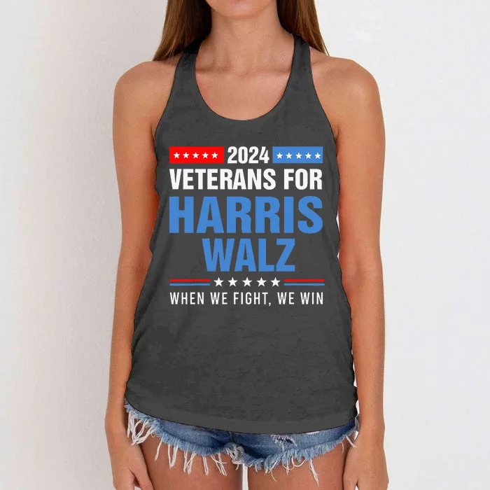 Veterans For Harris Walz 2024 Presidential Campaign Women's Knotted Racerback Tank