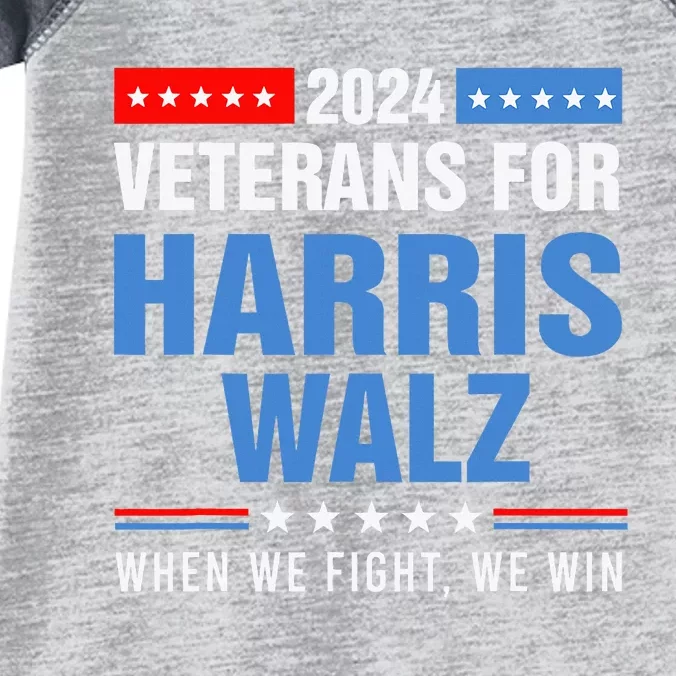 Veterans For Harris Walz 2024 Presidential Campaign Infant Baby Jersey Bodysuit