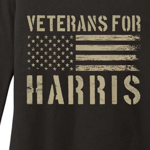 Veterans For Harris 2024 Military Vets Kamala Harris Womens CVC Long Sleeve Shirt