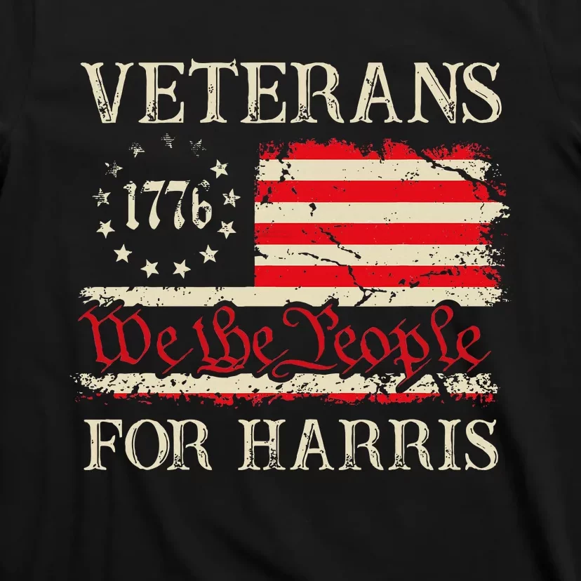 Veterans For Harris We The People 1776 Flag Kamala Harris T-Shirt