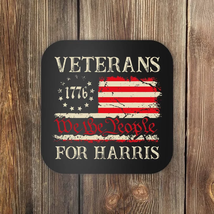 Veterans For Harris We The People 1776 Flag Kamala Harris Coaster