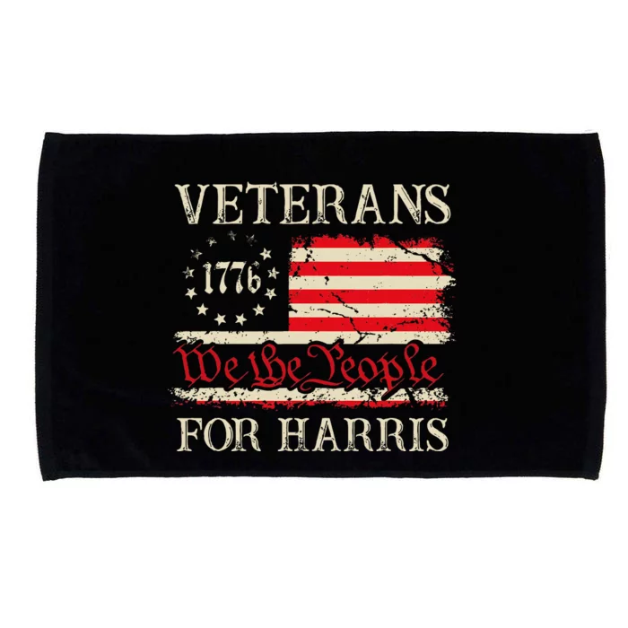 Veterans For Harris We The People 1776 Flag Kamala Harris Microfiber Hand Towel