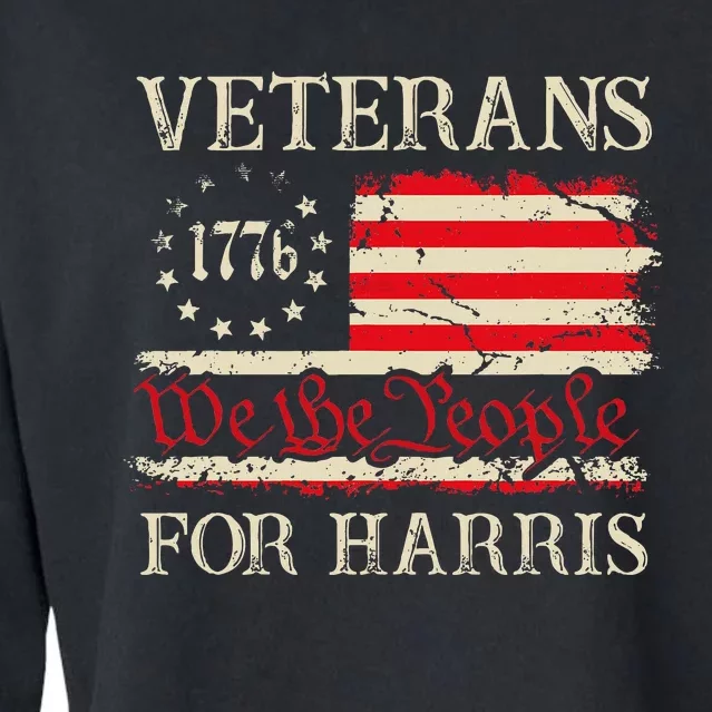 Veterans For Harris We The People 1776 Flag Kamala Harris Cropped Pullover Crew