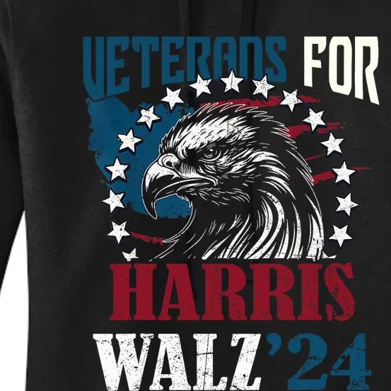 Veterans For Harris Walz 2024 Vote Tim Walz Kamala Harris Women's Pullover Hoodie