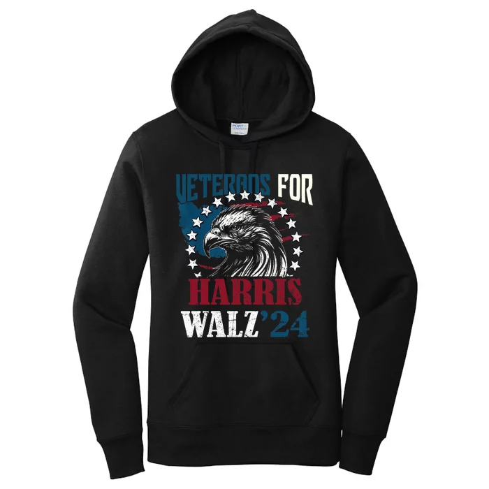 Veterans For Harris Walz 2024 Vote Tim Walz Kamala Harris Women's Pullover Hoodie