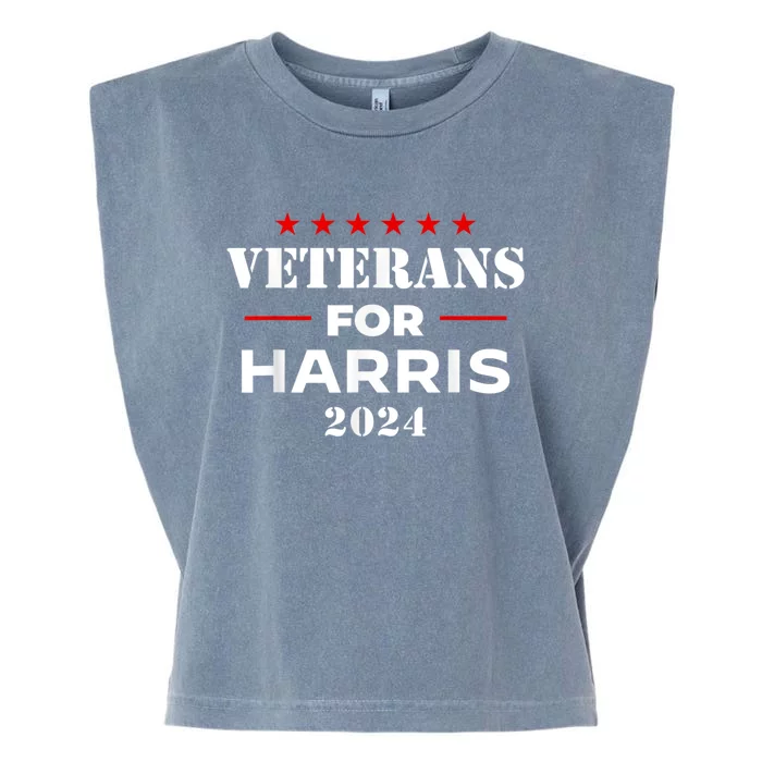 Veterans For Harris 2024 Kamala Harris Veteran Usa Garment-Dyed Women's Muscle Tee