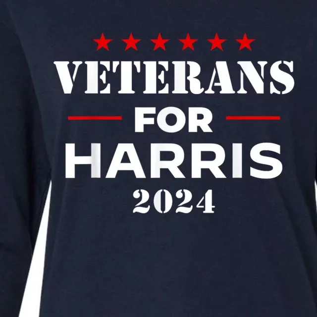 Veterans For Harris 2024 Kamala Harris Veteran Usa Womens Cotton Relaxed Long Sleeve T-Shirt