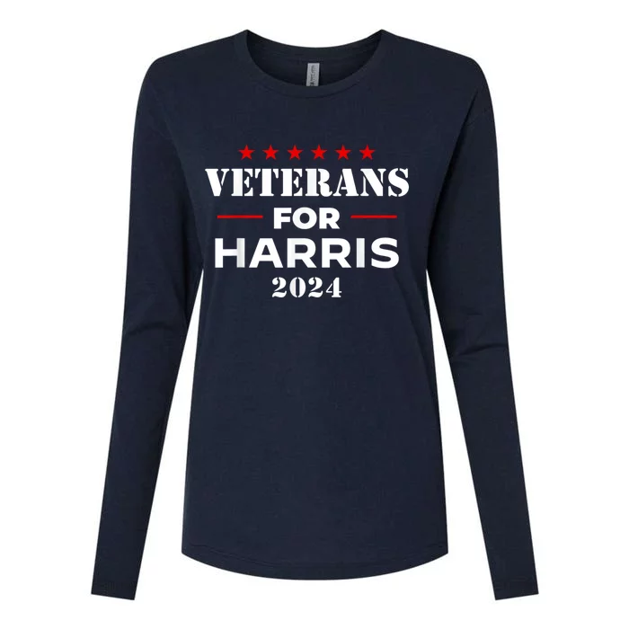 Veterans For Harris 2024 Kamala Harris Veteran Usa Womens Cotton Relaxed Long Sleeve T-Shirt