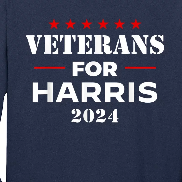 Veterans For Harris 2024 Kamala Harris Veteran Usa Long Sleeve Shirt