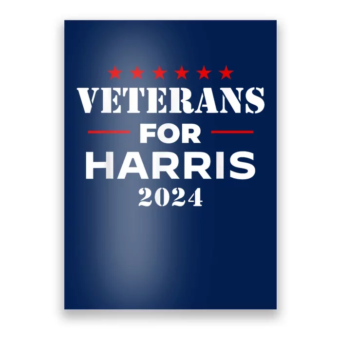 Veterans For Harris 2024 Kamala Harris Veteran Usa Poster