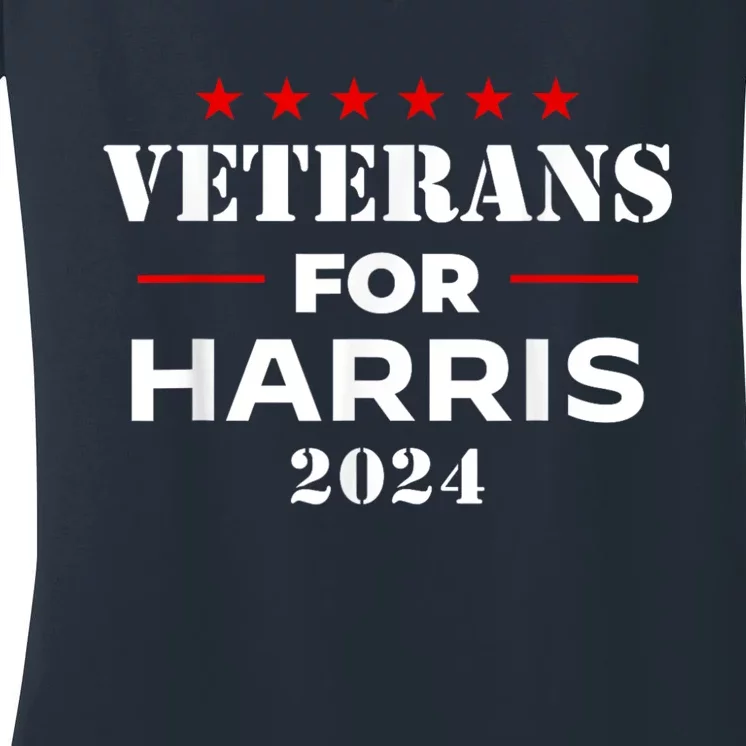 Veterans For Harris 2024 Kamala Harris Veteran Usa Women's V-Neck T-Shirt