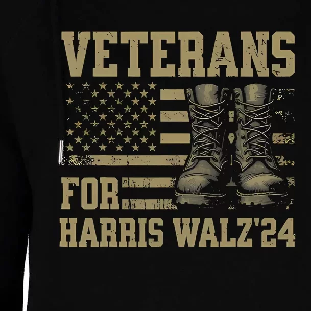 Veterans For Harris Walz Waltz 2024 Presidential Campaign Womens Funnel Neck Pullover Hood