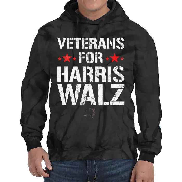 Veterans For Harris 2024 Kamala Harris Tim Walz Veteran Usa Tie Dye Hoodie