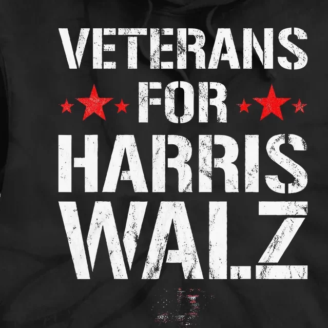 Veterans For Harris 2024 Kamala Harris Tim Walz Veteran Usa Tie Dye Hoodie