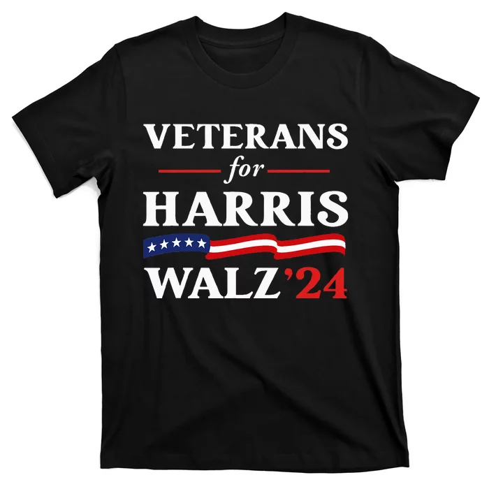 Veterans For Harris Walz 2024 Vote Tim Walz Kamala Harris T-Shirt