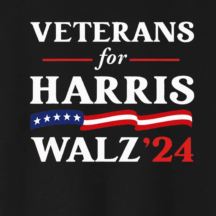 Veterans For Harris Walz 2024 Vote Tim Walz Kamala Harris Women's Crop Top Tee