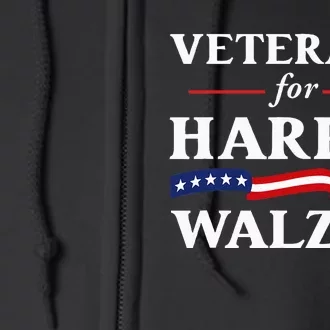 Veterans For Harris Walz 2024 Vote Tim Walz Kamala Harris Full Zip Hoodie