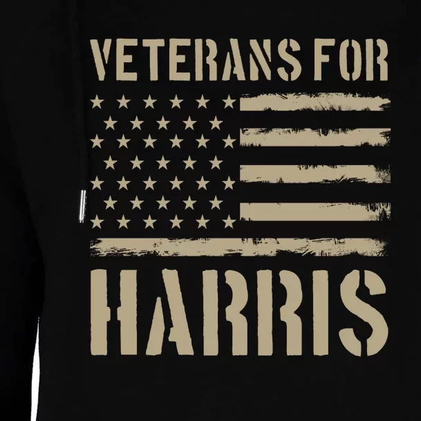 Veterans For Harris 2024 Womens Funnel Neck Pullover Hood