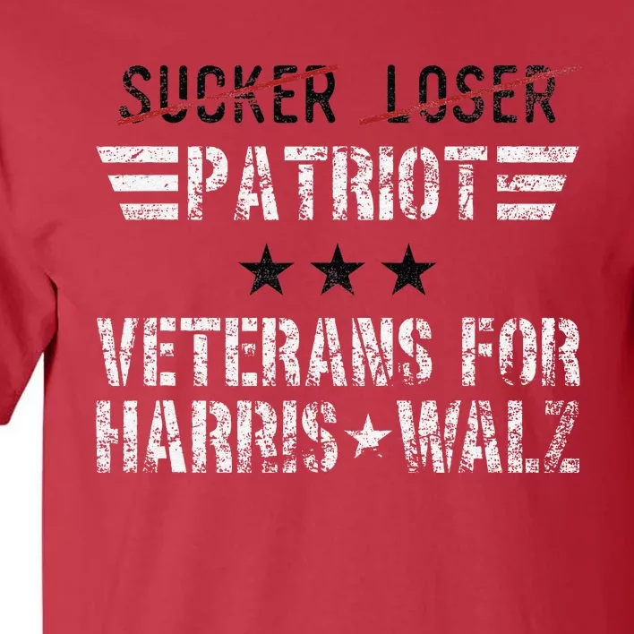 Veterans For Harris Walz Armed Forces Harris Walz 2024 Vet Tall T-Shirt