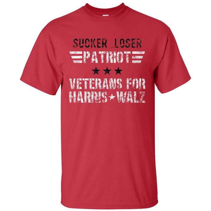 Veterans For Harris Walz Armed Forces Harris Walz 2024 Vet Tall T-Shirt