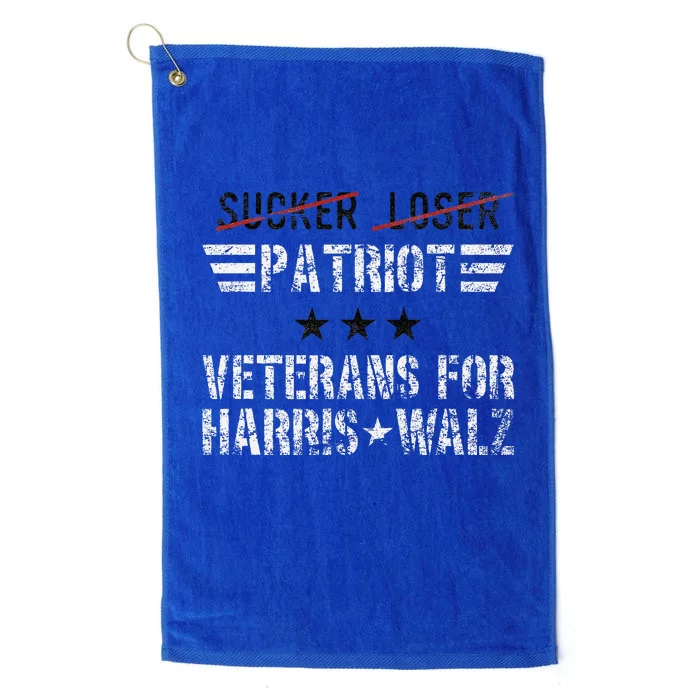 Veterans For Harris Walz Armed Forces Harris Walz 2024 Vet Platinum Collection Golf Towel