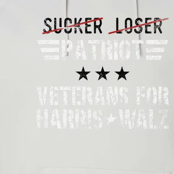 Veterans For Harris Walz Armed Forces Harris Walz 2024 Vet Performance Fleece Hoodie