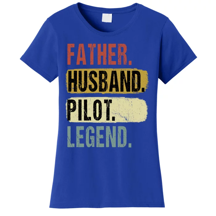 Vintage Father Husband Pilot Legend Fathers Day Gift Women's T-Shirt