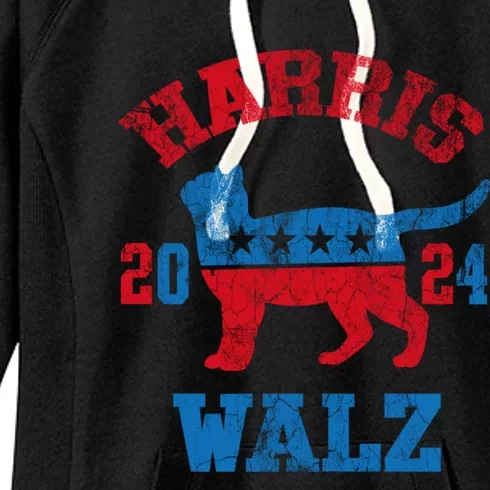 Vote For Harris Walz 2024 Election Kamala Harris Tim Waltz Women's Fleece Hoodie