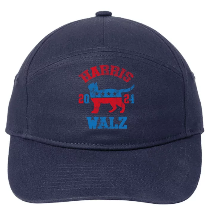 Vote For Harris Walz 2024 Election Kamala Harris Tim Waltz 7-Panel Snapback Hat