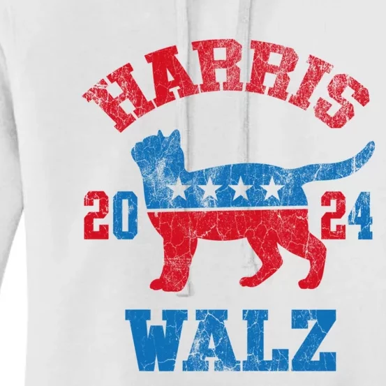 Vote For Harris Walz 2024 Election Kamala Harris Tim Waltz Women's Pullover Hoodie